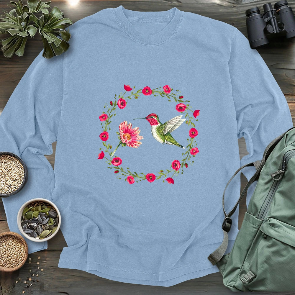 Anna Hummingbird Of California Long Sleeve T-shirt