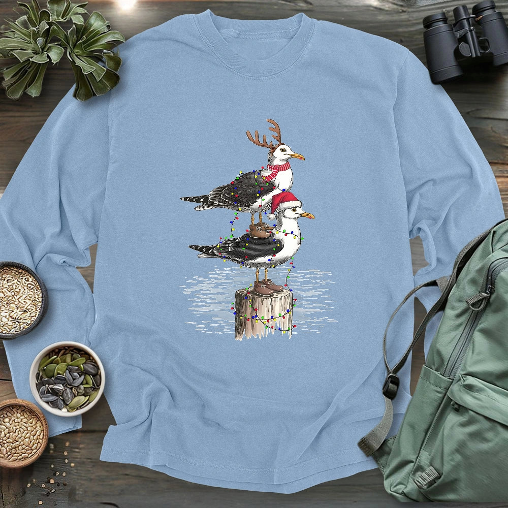 Christmas Seagulls Long Sleeve T-shirt