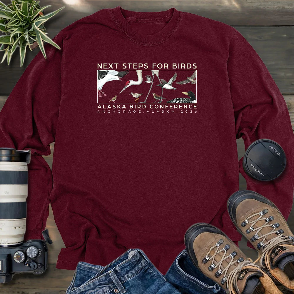 Alaska Bird Conference 2026 Long Sleeve T-shirt (by Julia Ditto)