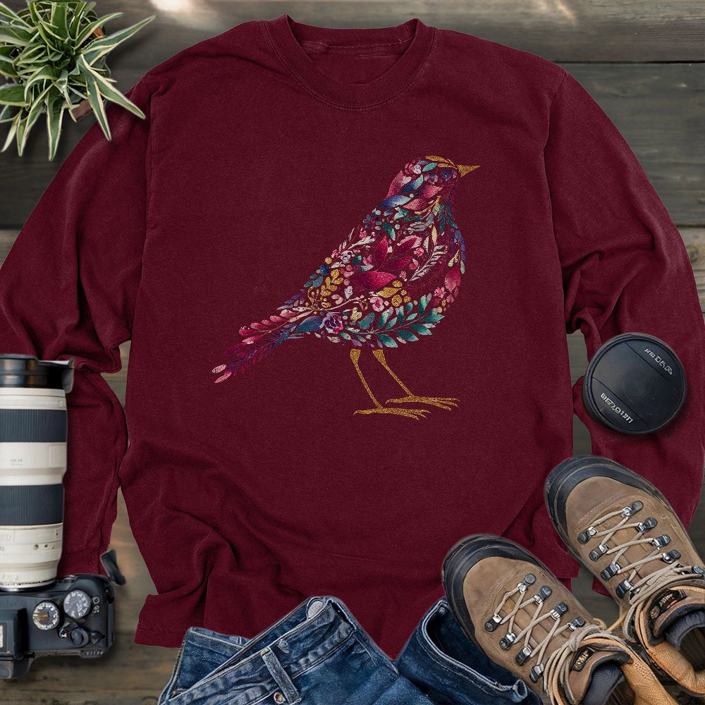 Bird Made By Leaves Long Sleeve T-shirt