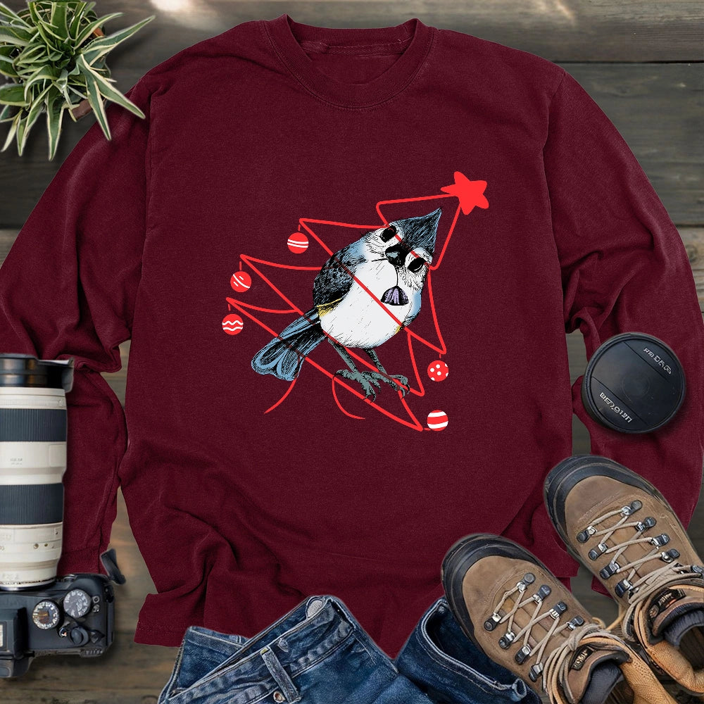 Bird Noel Tree Long Sleeve T-shirt
