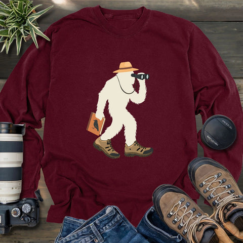 Bird Watching Bigfoot Long Sleeve T-shirt