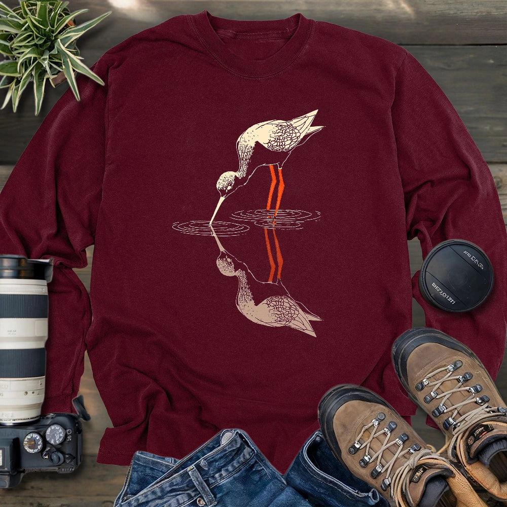 Black-necked Stilt Shadow Long Sleeve T-shirt