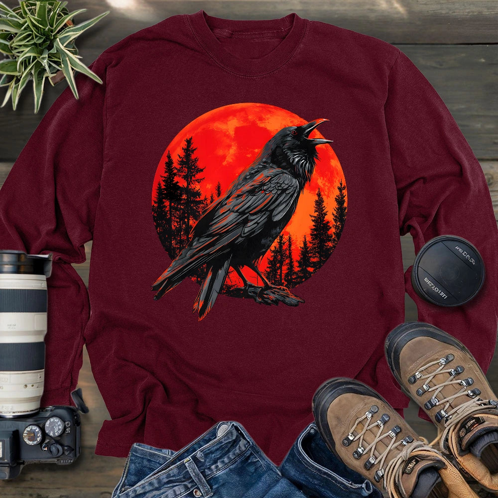 Blood Moon Raven Long Sleeve T-shirt