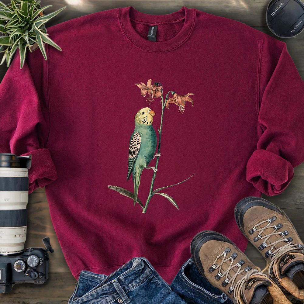 Budgerigar And Lily Sweatshirt