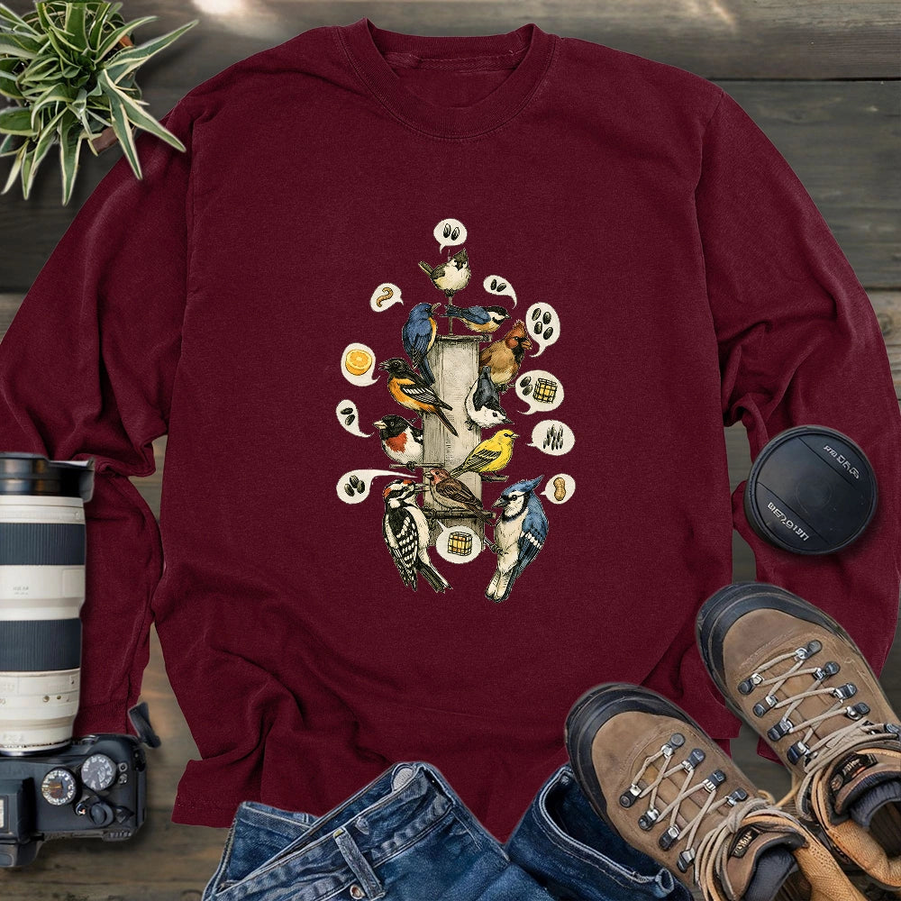 Busy Morning At Feeder Long Sleeve T-shirt