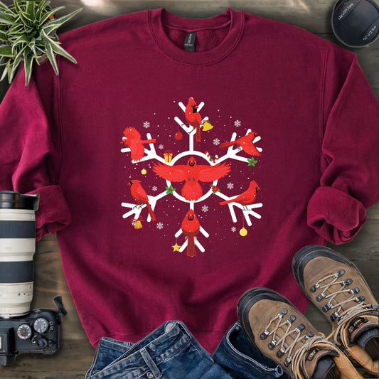 Cardinal Snowflake Sweatshirt