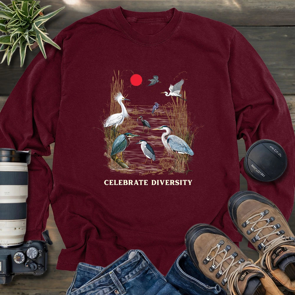 Celebrate Heron Diversity Long Sleeve T-shirt