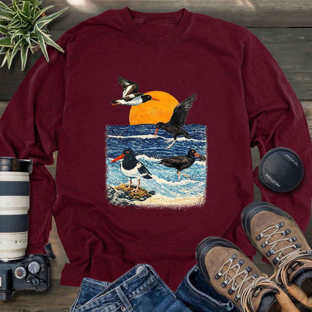 Coastal Oystercatchers Long Sleeve T-shirt