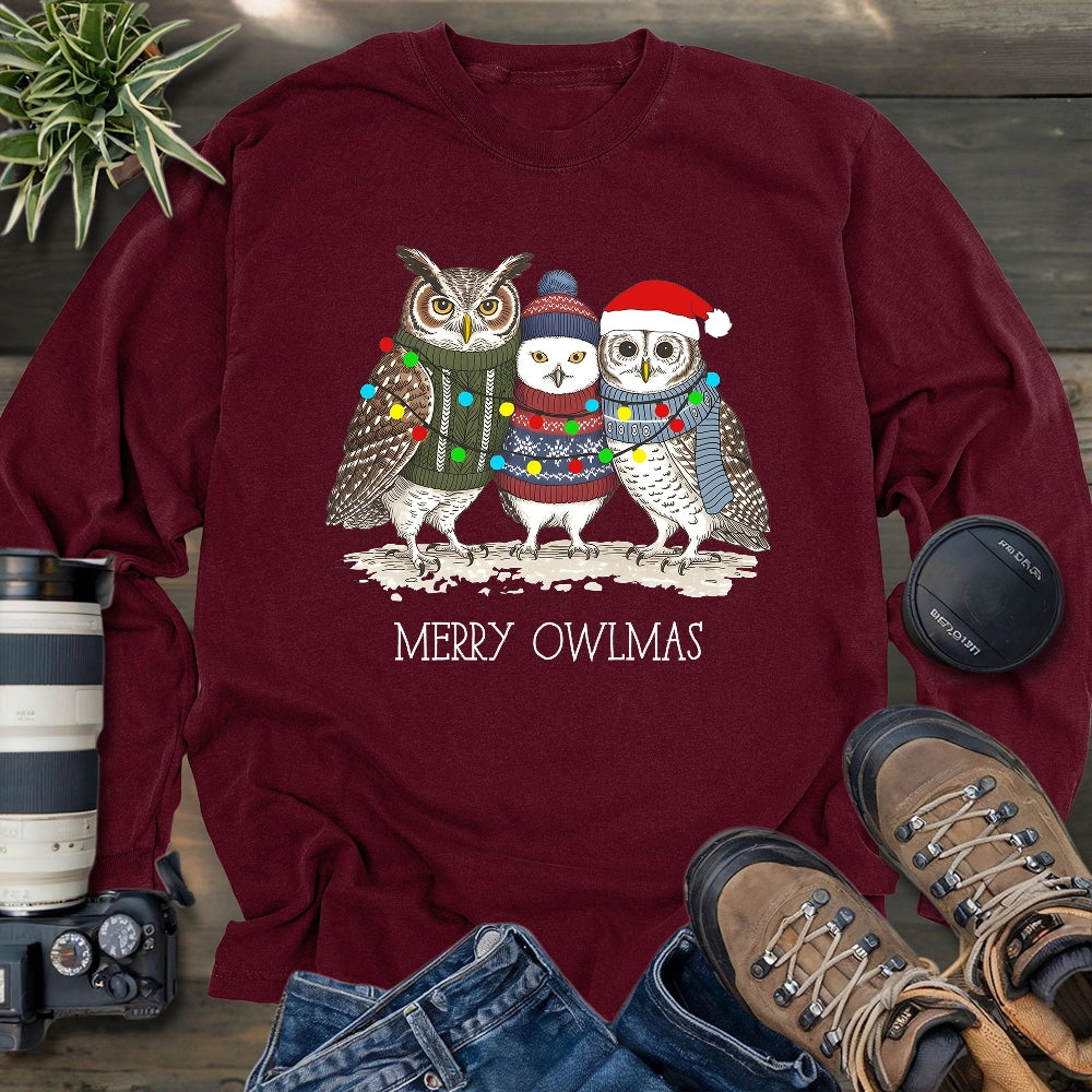 Cozy Owlmas Trio Long Sleeve T-shirt