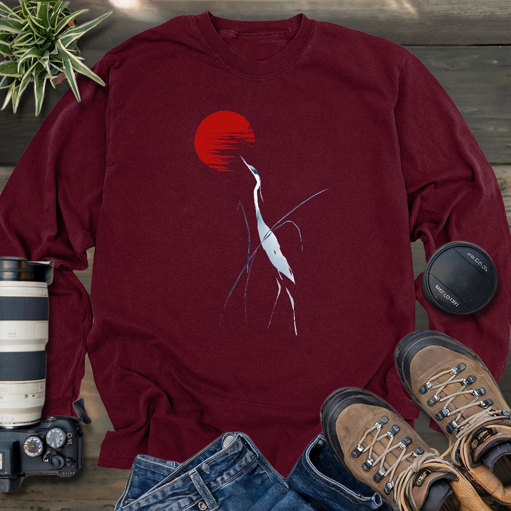 Crane Of The Dawn Long Sleeve T-shirt