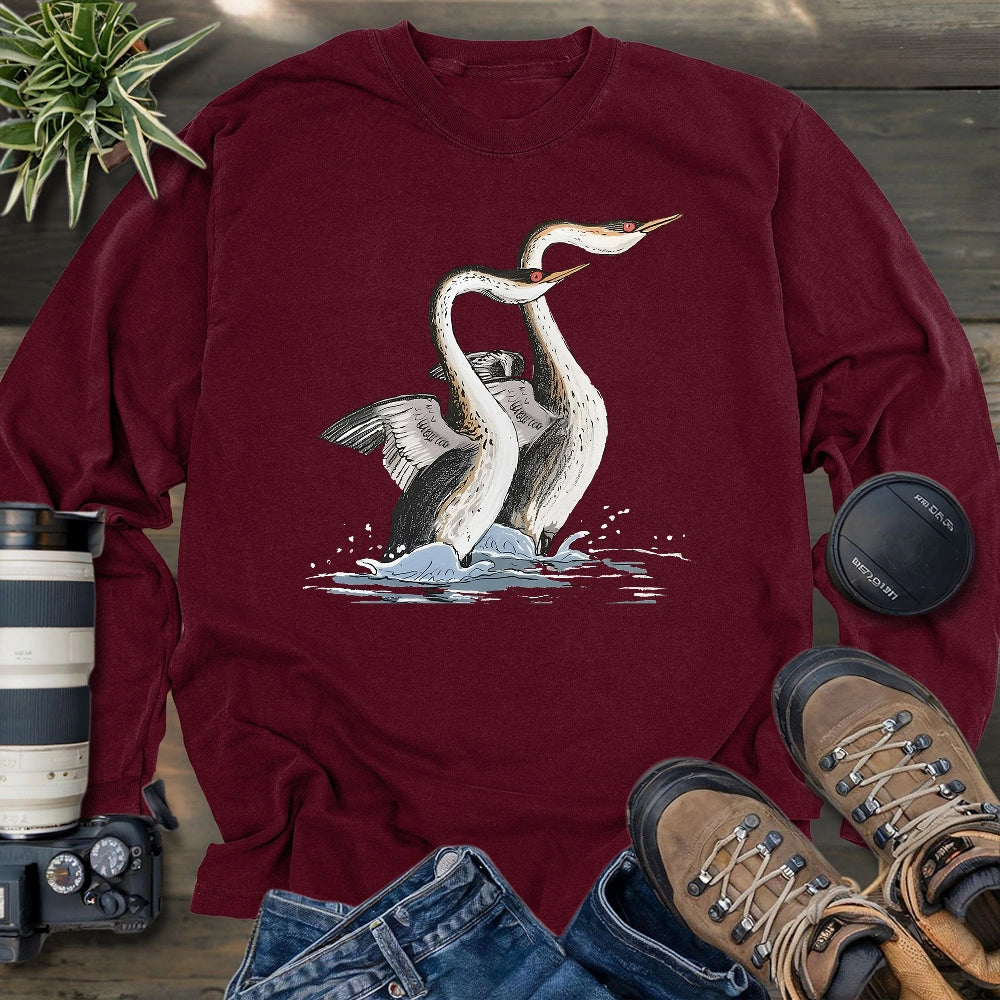 Dancing Grebes Long Sleeve T-shirt