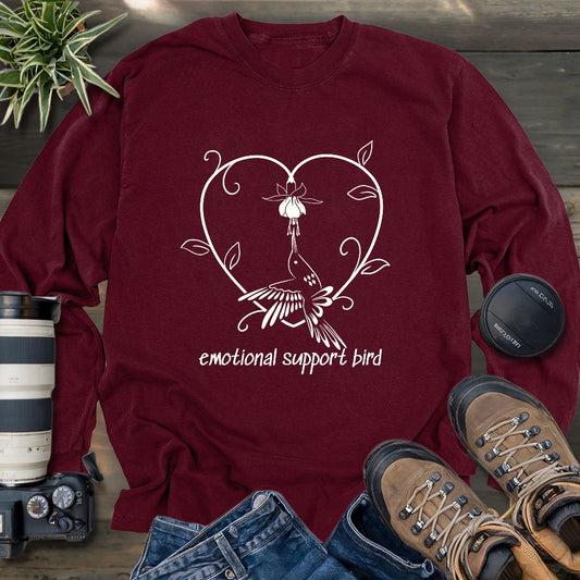 Emotional Support Bird Long Sleeve T-shirt