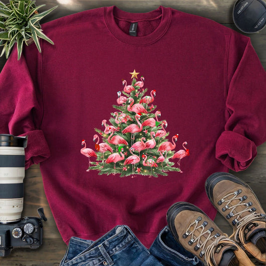 Flamingo Christmas Tree Sweatshirt