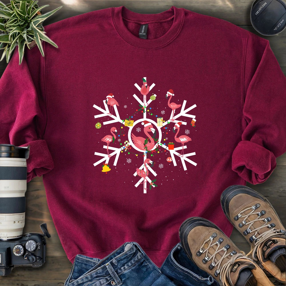 Flamingo Snowflake Sweatshirt