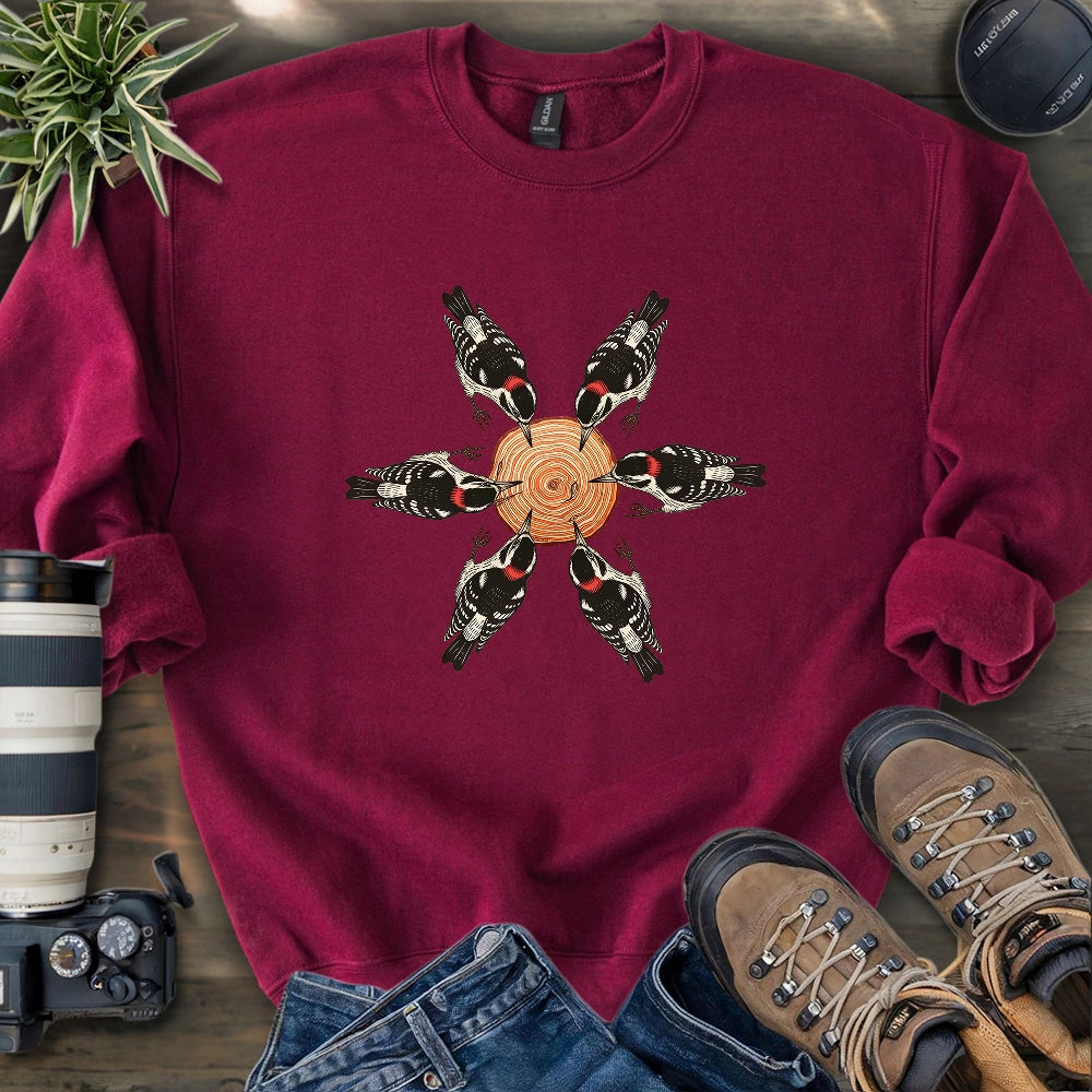 Flower Made Of Woodpeckers Sweatshirt
