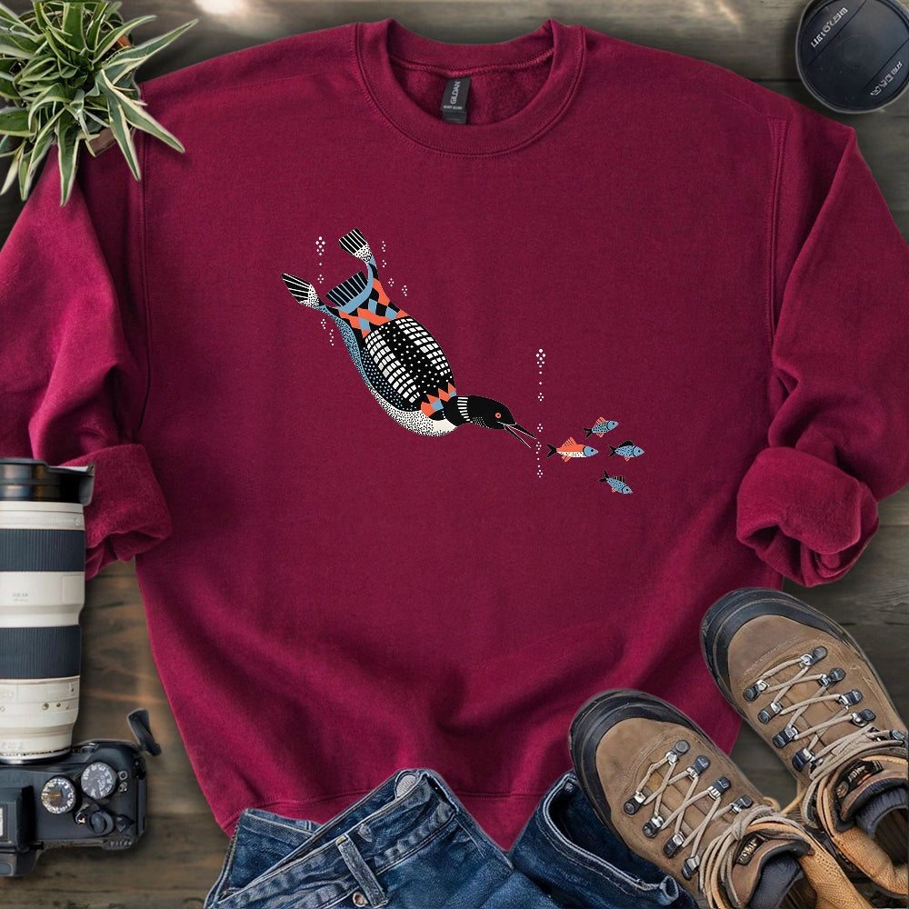 Geometric Loon On The Hunt Sweatshirt