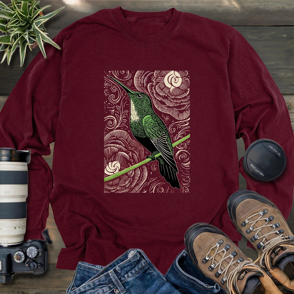 Green Hummingbird Long Sleeve T-shirt