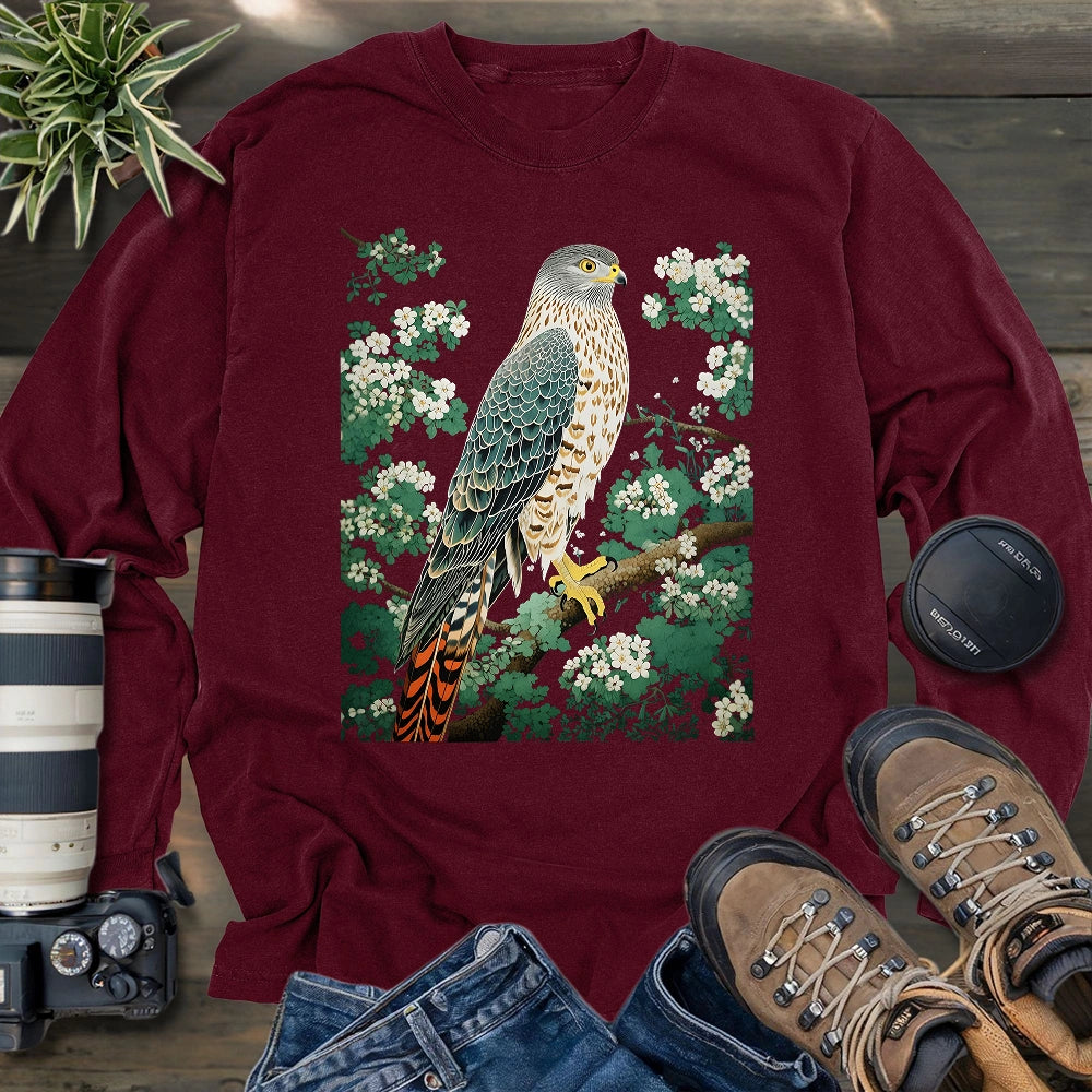 Hawk in Bloom Long Sleeve T-shirt