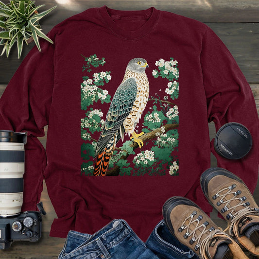 Hawk in Bloom Long Sleeve T-shirt
