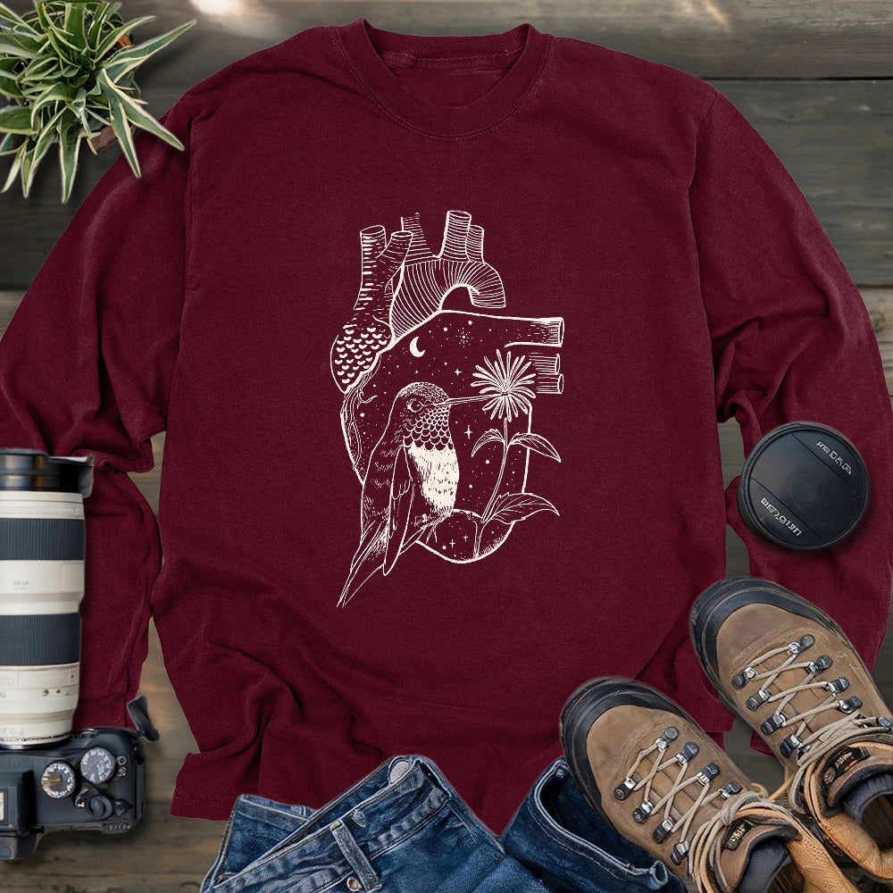 Heart Full of a Hummingbird Long Sleeve T-shirt