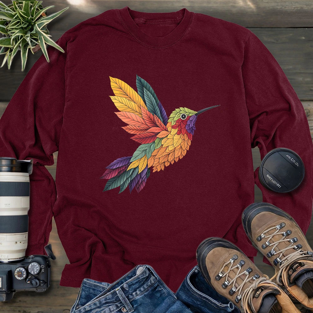 Hummingbird Made By Leaves Long Sleeve T-shirt