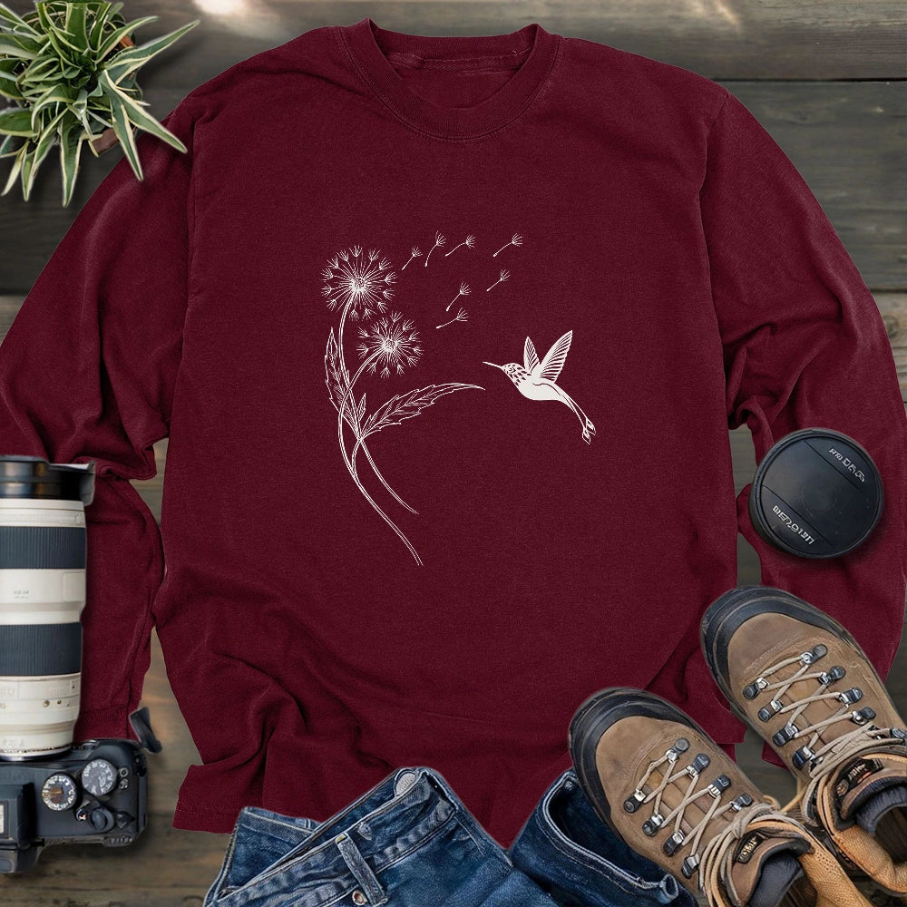 Hummingbird Silhouette Long Sleeve T-shirt