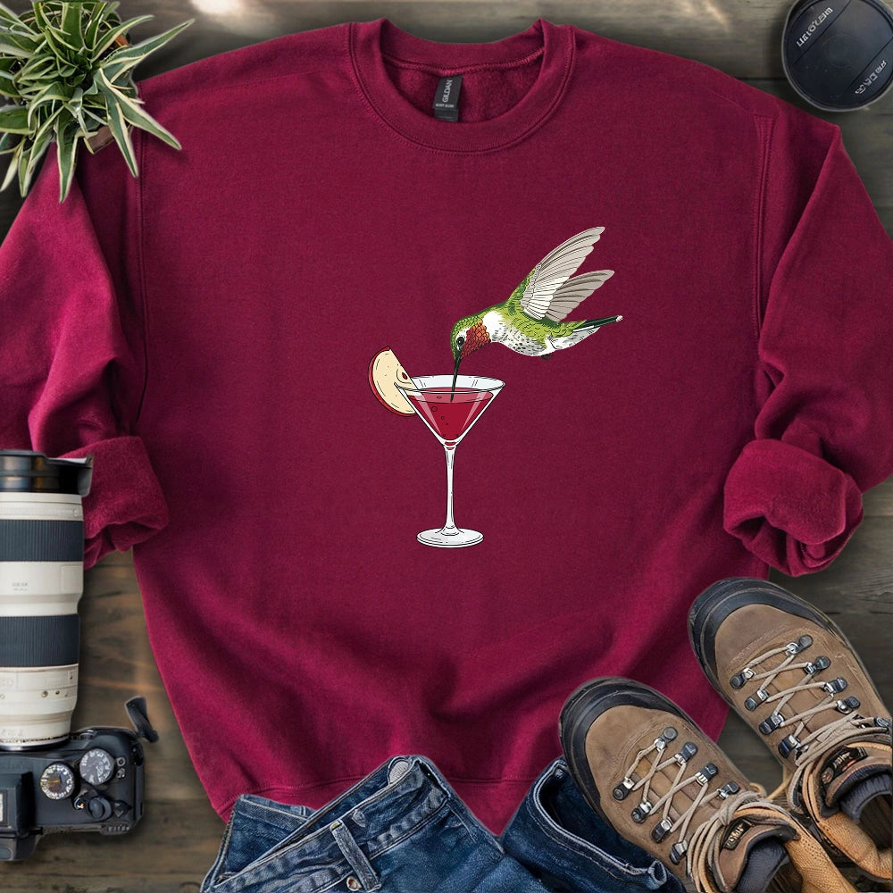 Hummingbird Sipping Cocktail Sweatshirt