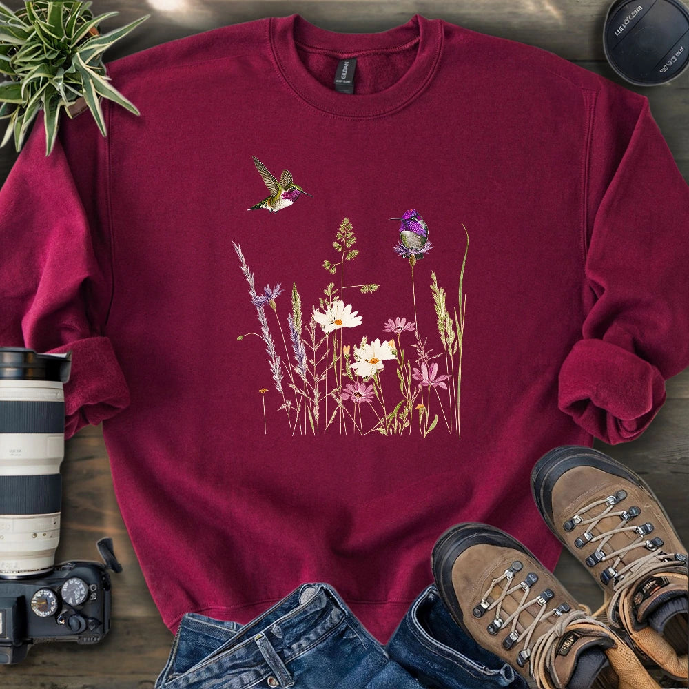 Hummingbirds And Wildflowers Sweatshirt