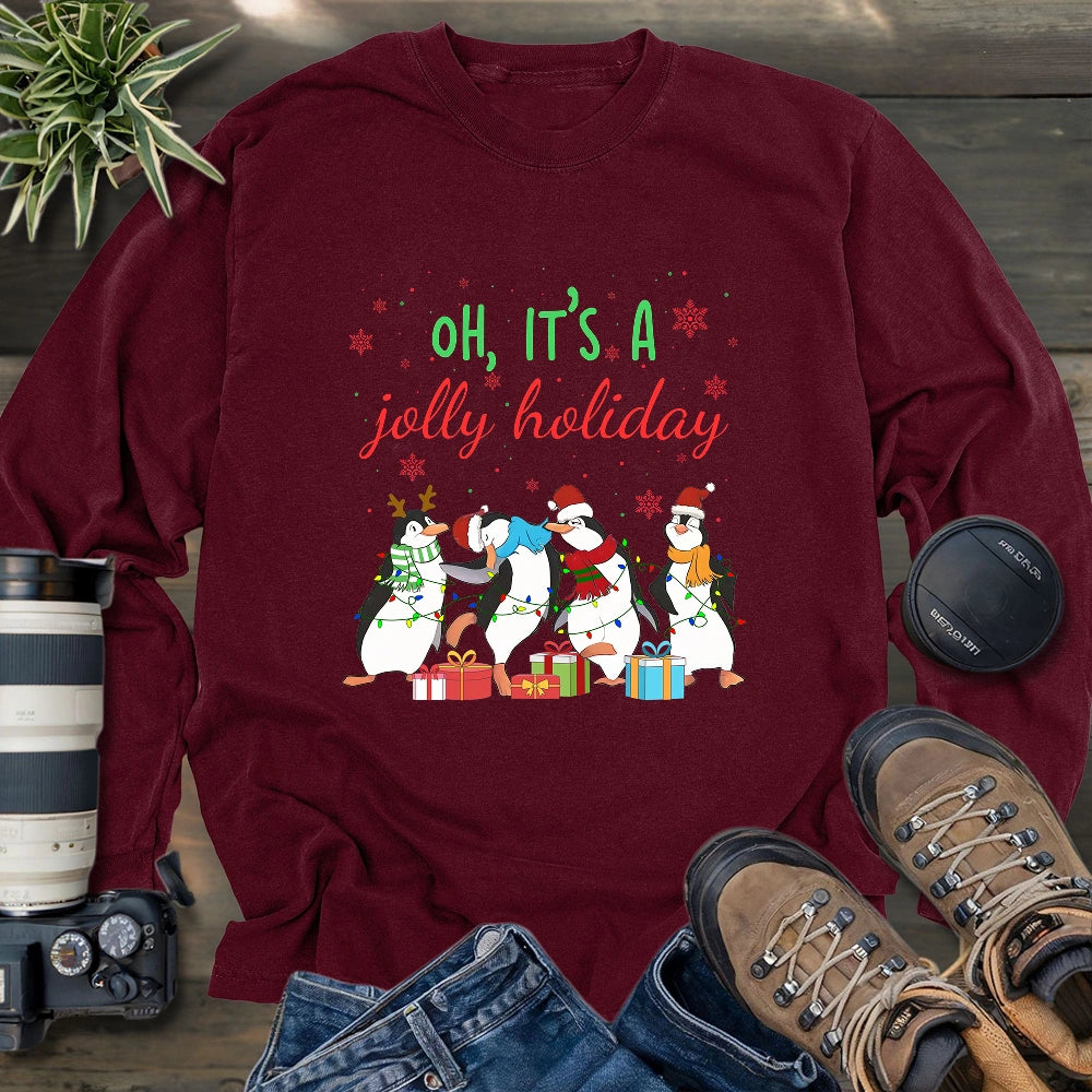 Jolly Holiday Penguins Long Sleeve T-shirt