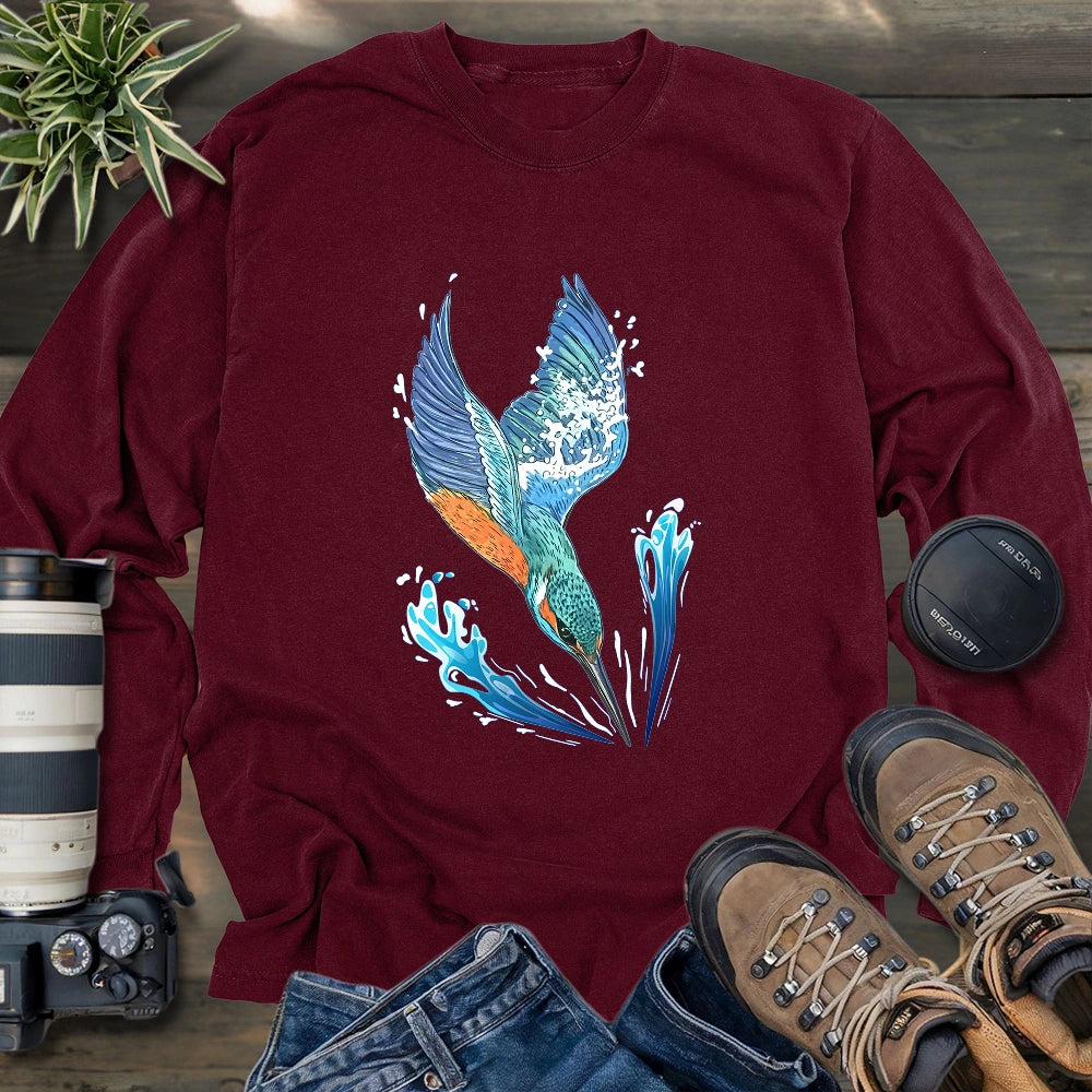 Kingfisher Diving Long Sleeve T-shirt