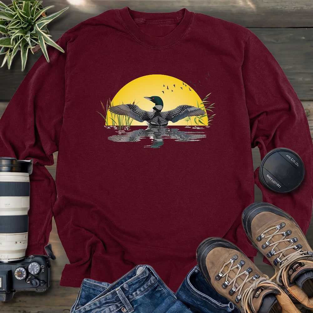 Loon Dance At Dawn Long Sleeve T-shirt
