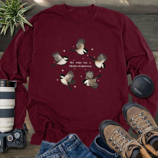 Merry Christmas Chickadee Long Sleeve T-shirt