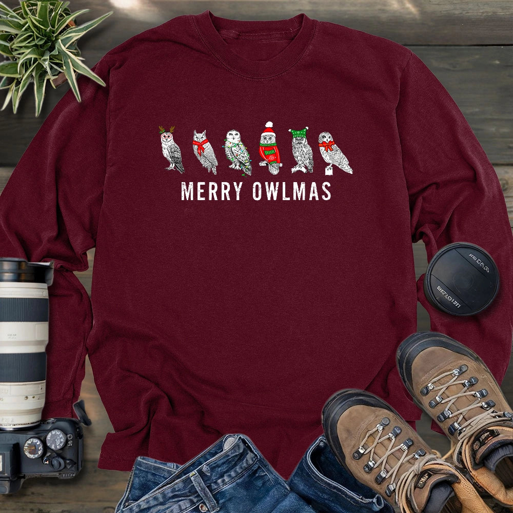 Merry Owlmas Long Sleeve T-shirt