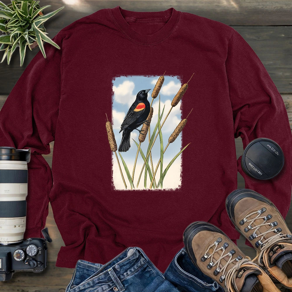 Morning On Cattail Field Long Sleeve T-shirt