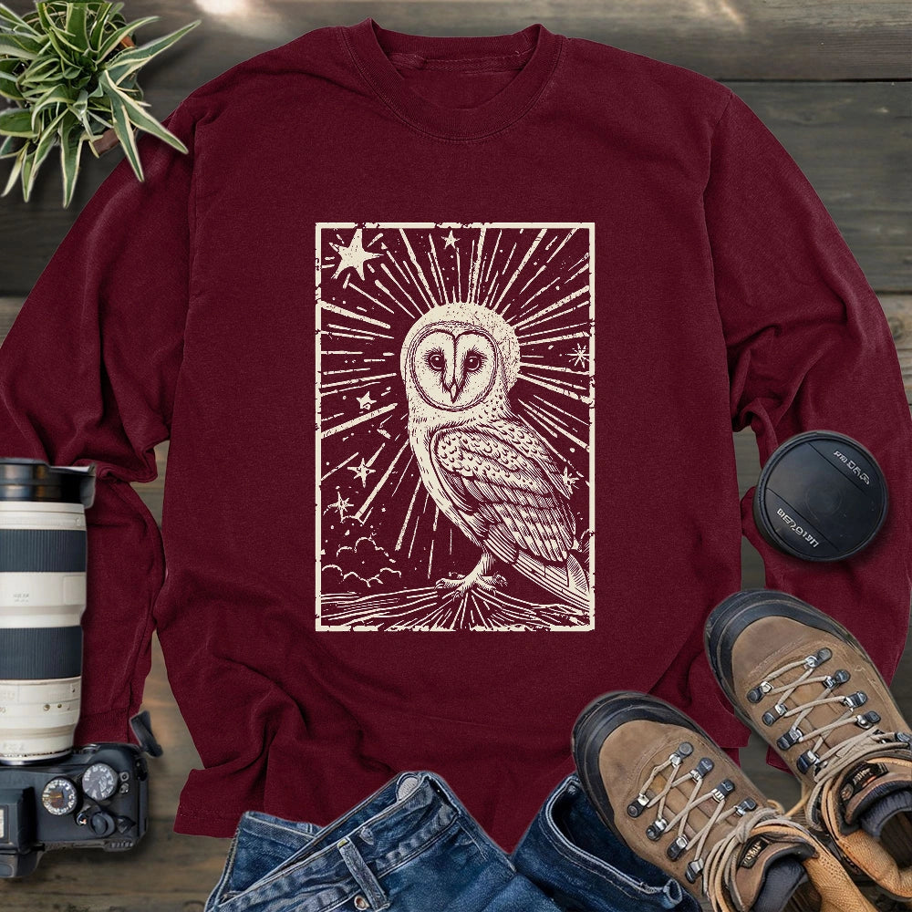 Night Barn Owl Long Sleeve T-shirt
