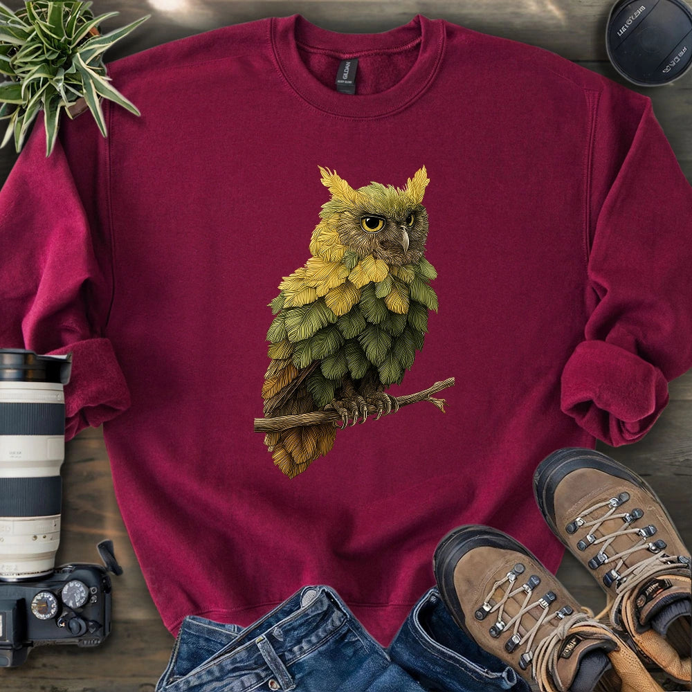 Owl Made By Leaves Sweatshirt