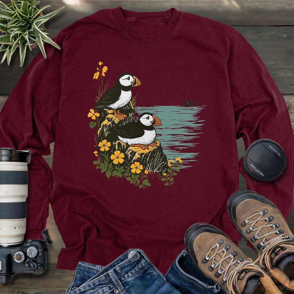 Peaceful Puffins Long Sleeve T-shirt