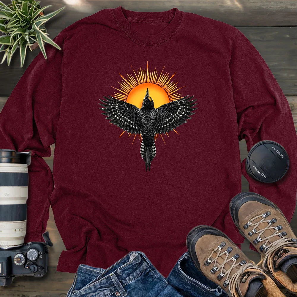 Rise Black Backed Woodpecker Long Sleeve T-shirt