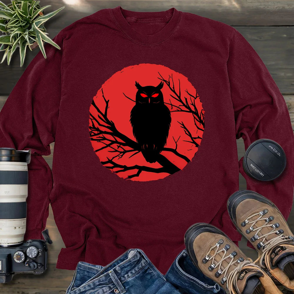 Scary Night Owl Long Sleeve T-shirt