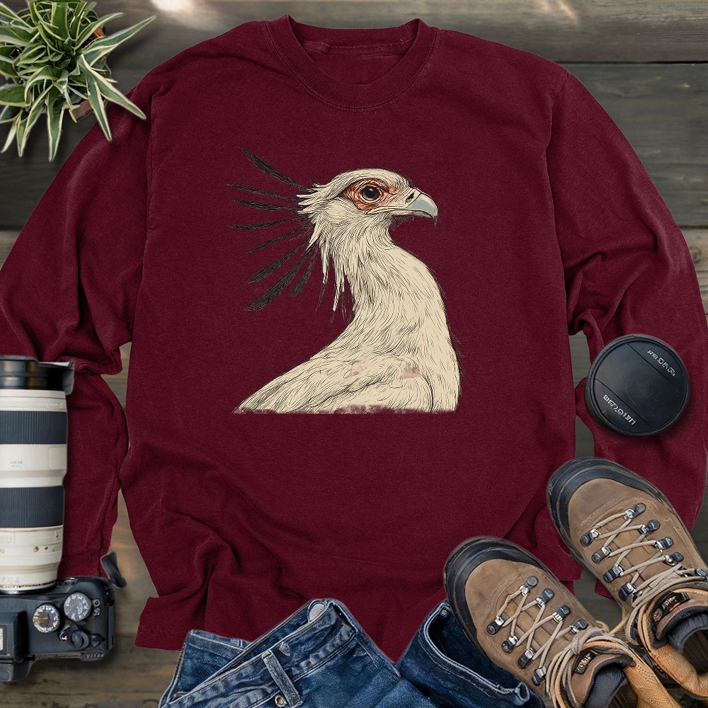 Secretary Bird Sketch Long Sleeve T-shirt