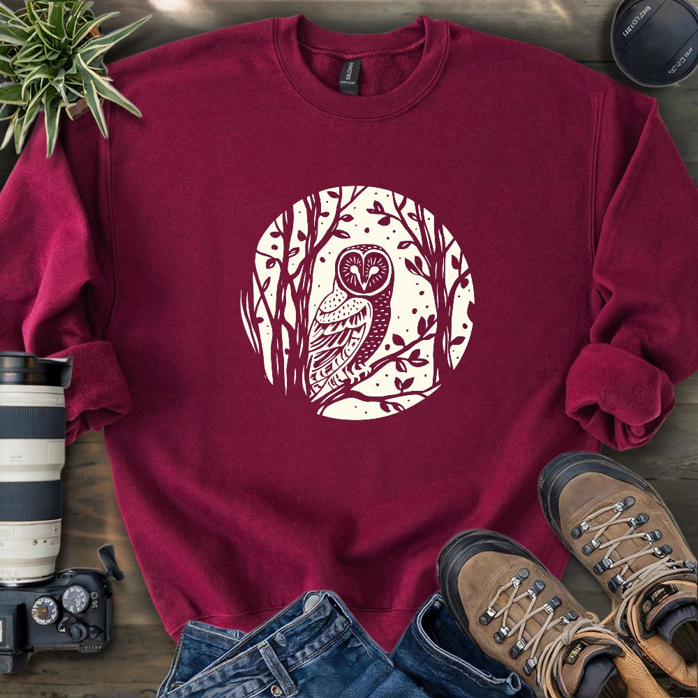 Simple Winter Barn Owl Sweatshirt