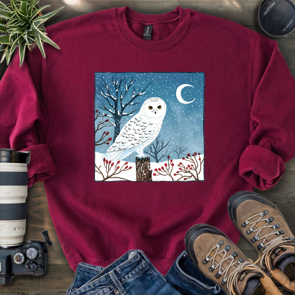 Snowy Owl at Midnight Sweatshirt
