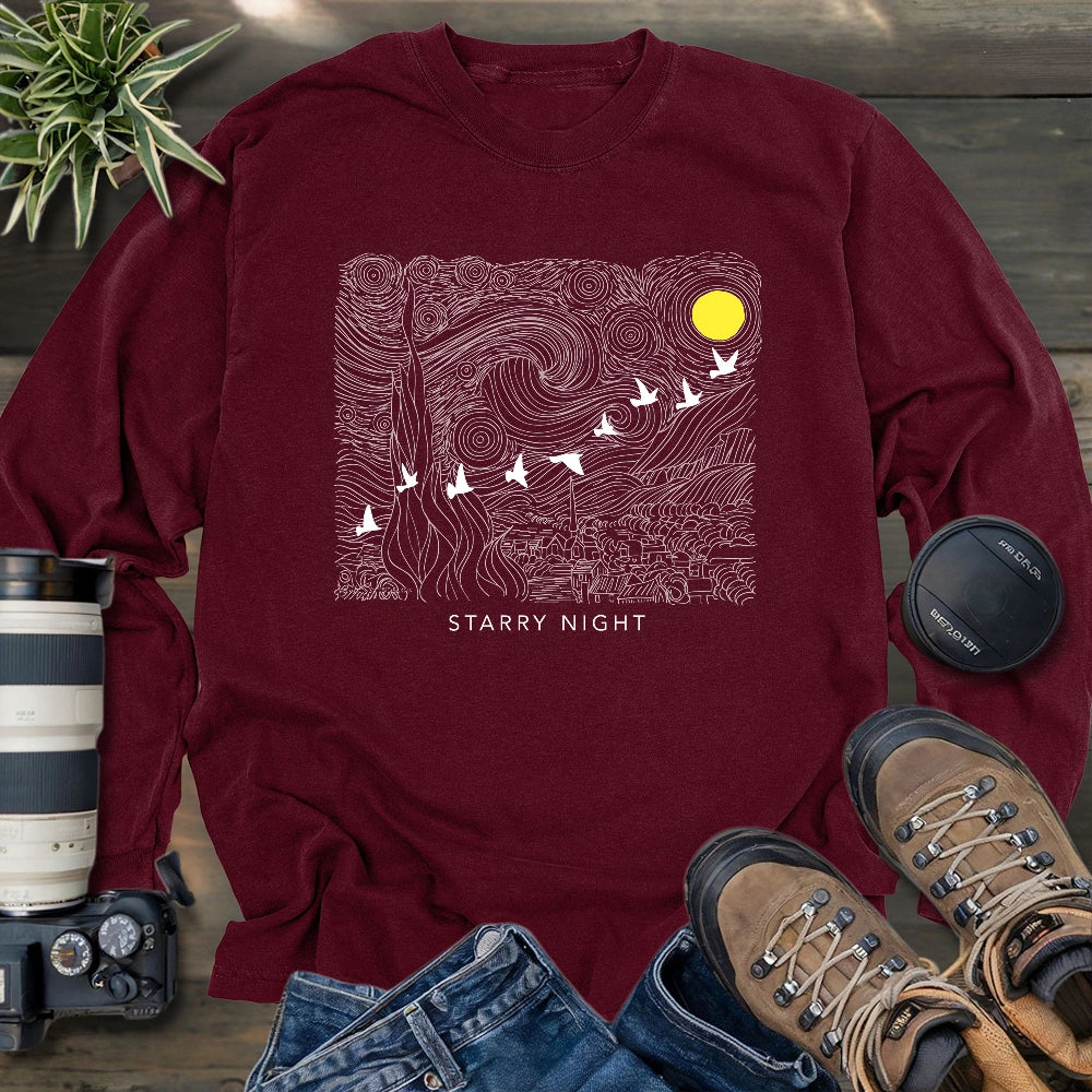 Starry Night Migration Long Sleeve T-shirt