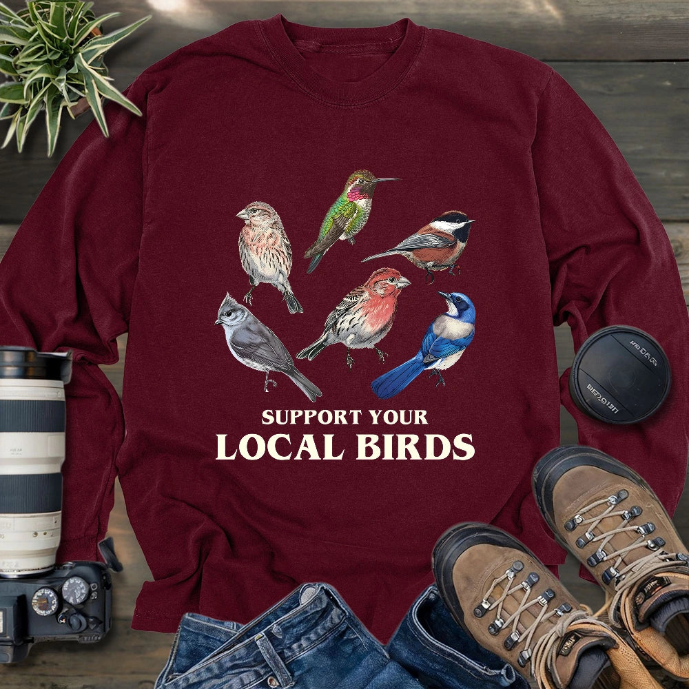 Support California Backyard Birds Long Sleeve T-shirt