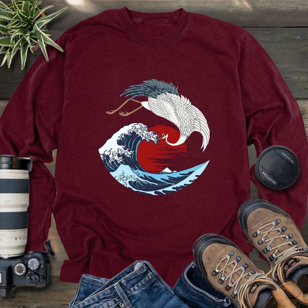 The Japanese Crane Long Sleeve T-shirt