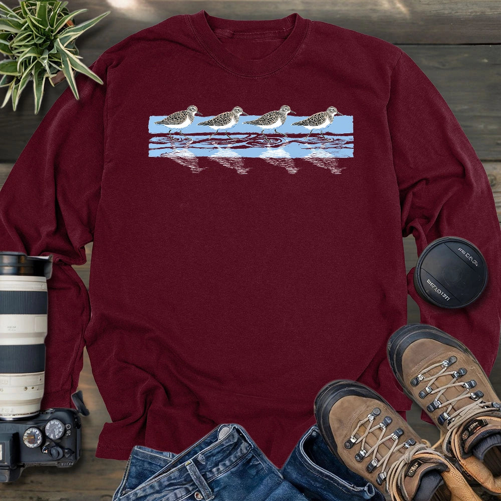 Tidewalking Sandpipers Long Sleeve T-shirt