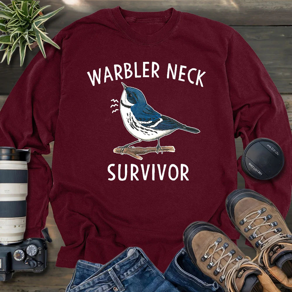 Warbler Neck Survivor Long Sleeve T-shirt