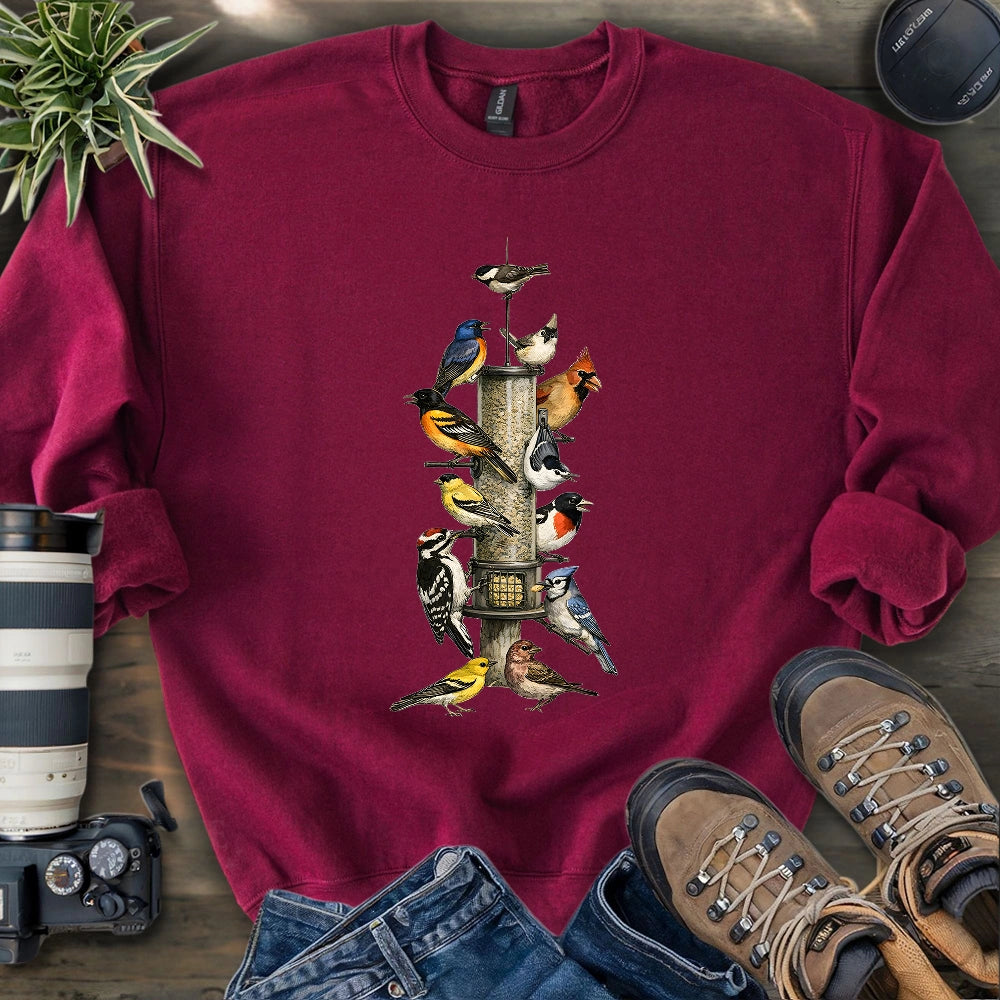 Wonderful Morning At Bird Feeder Sweatshirt
