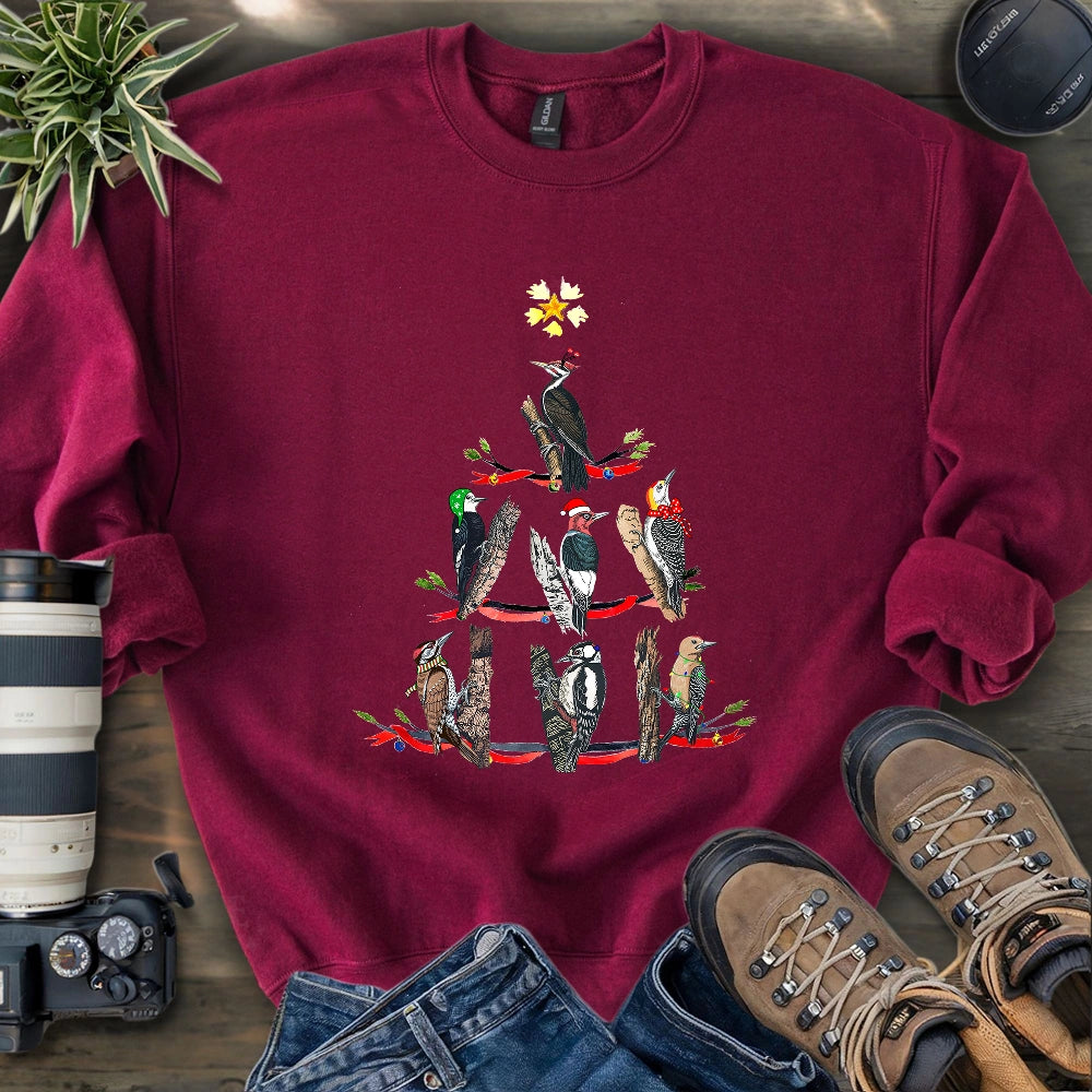 Woodpecker Christmas Tree Sweatshirt